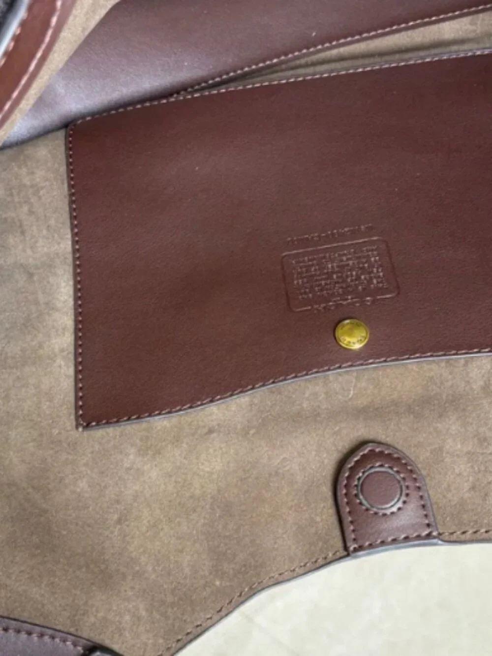 Vintage Brown Leather Tote Purse Elegant Work Bag